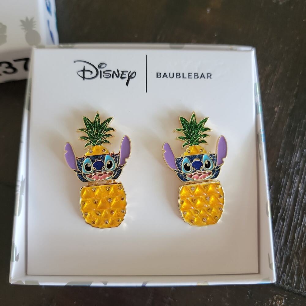 Disney x Baublebar Lilo & Stitch Stitch in Pineapple Earrings NIB